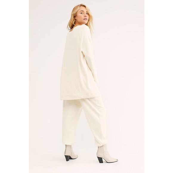 Free People Beach Mercer Textured Side Vent Tunic Top Large Black Loungewear - Picture 8 of 13